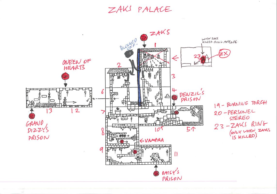 Magicland Dizzy Concept Art ("Oliver Twins" developing material ): Maps: Zaks Palace