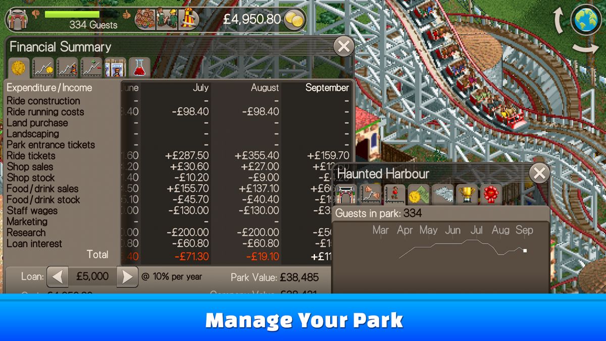 RollerCoaster Tycoon: Classic Screenshot (Google Play)