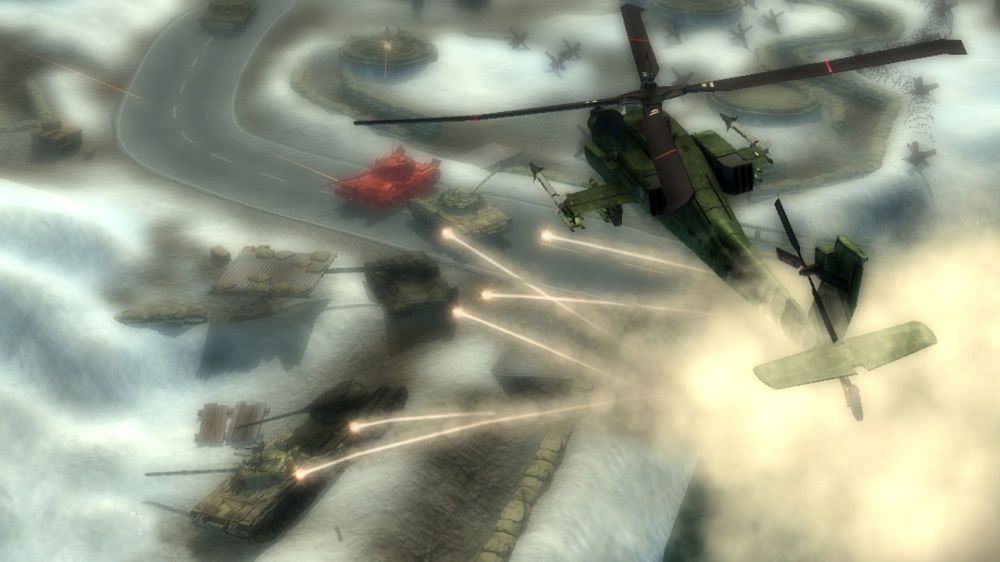 Toy Soldiers: Cold War Screenshot (Xbox.com product page): Using a helicopter