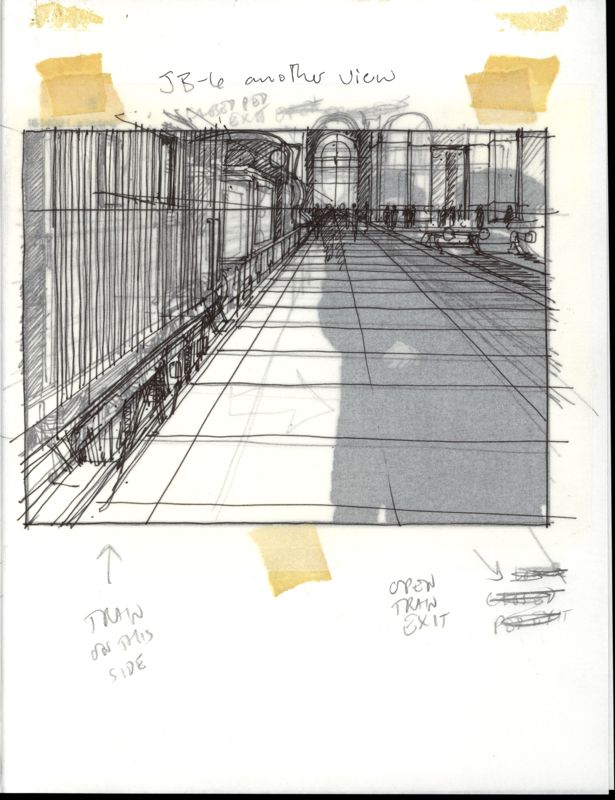 The Last Express Concept Art (Jordan Mechner papers (The Strong, National Museum of Play)): Sketch and overlay 2