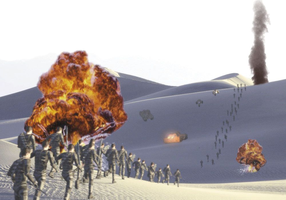 Dune 2000 Other (Computer Games Online preview, 1998-06-23): Still from the FMV/CGI cinematic