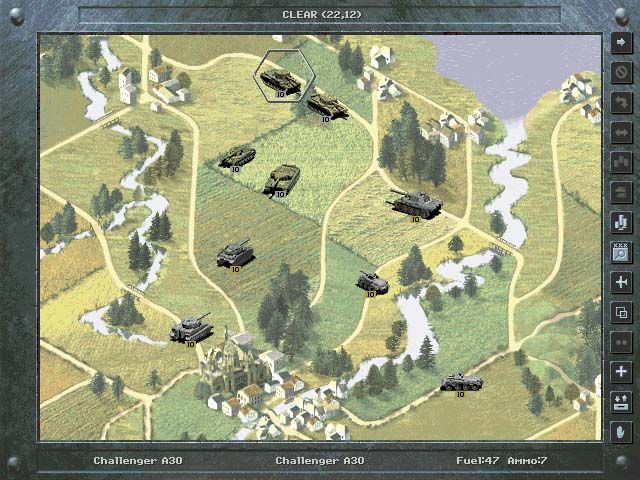Panzer General II Screenshot (SSI website, 1997): A tank battle on the Western European Front.