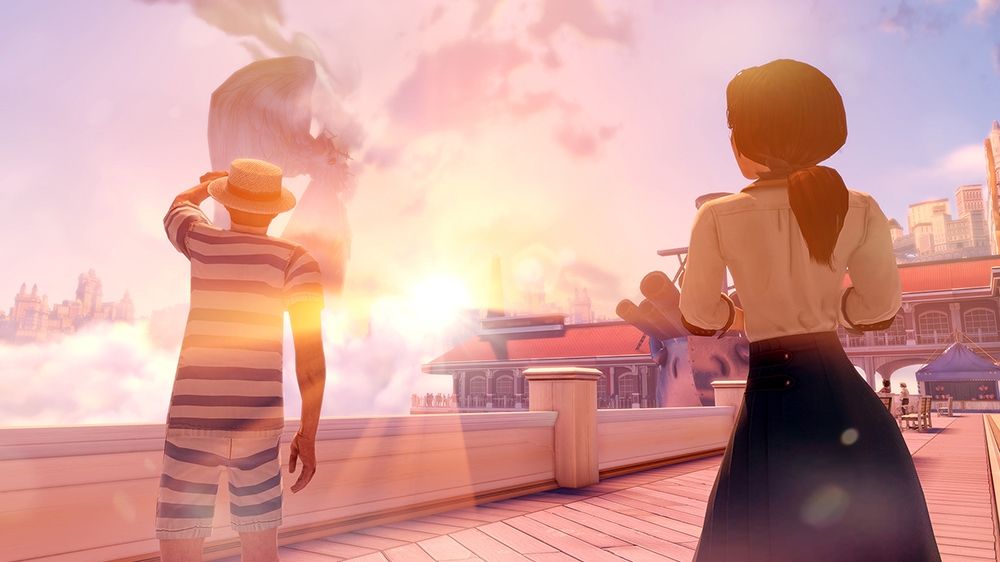 BioShock Infinite Screenshot (Xbox.com product page): Elizabeth at the beach