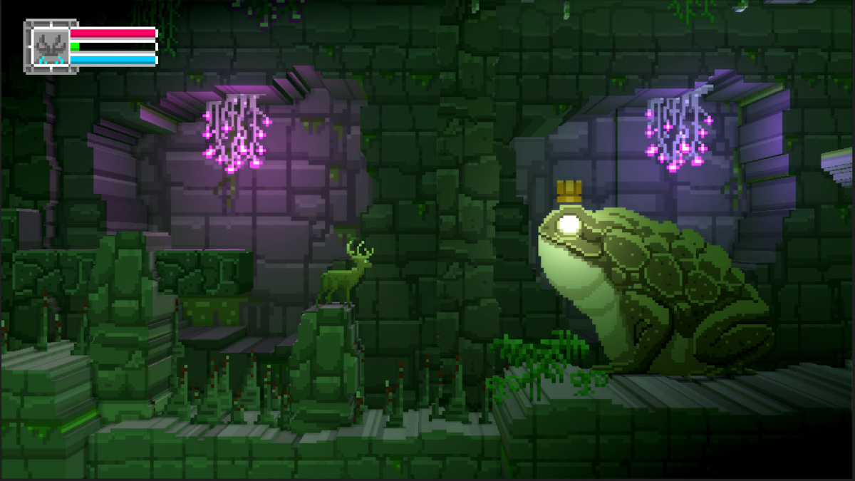 The Deer God Screenshot (Xbox.com product page): The toad boss
