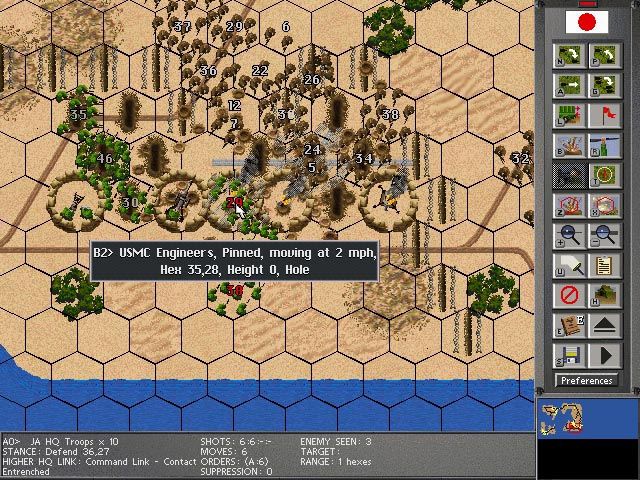 Steel Panthers III: Brigade Command - 1939-1999 Screenshot (SSI website, 1998): Mass entrenchment