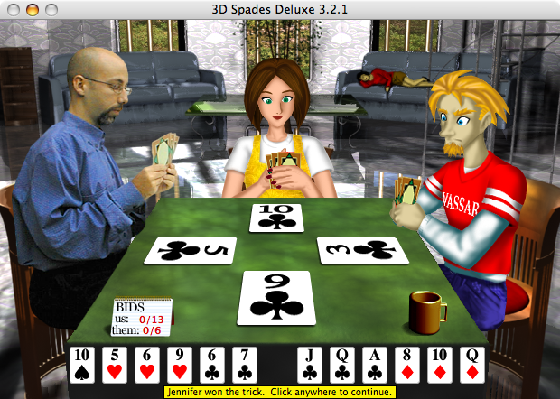 3D Spades Deluxe Screenshot (freeverse.com, 2010-01-02)