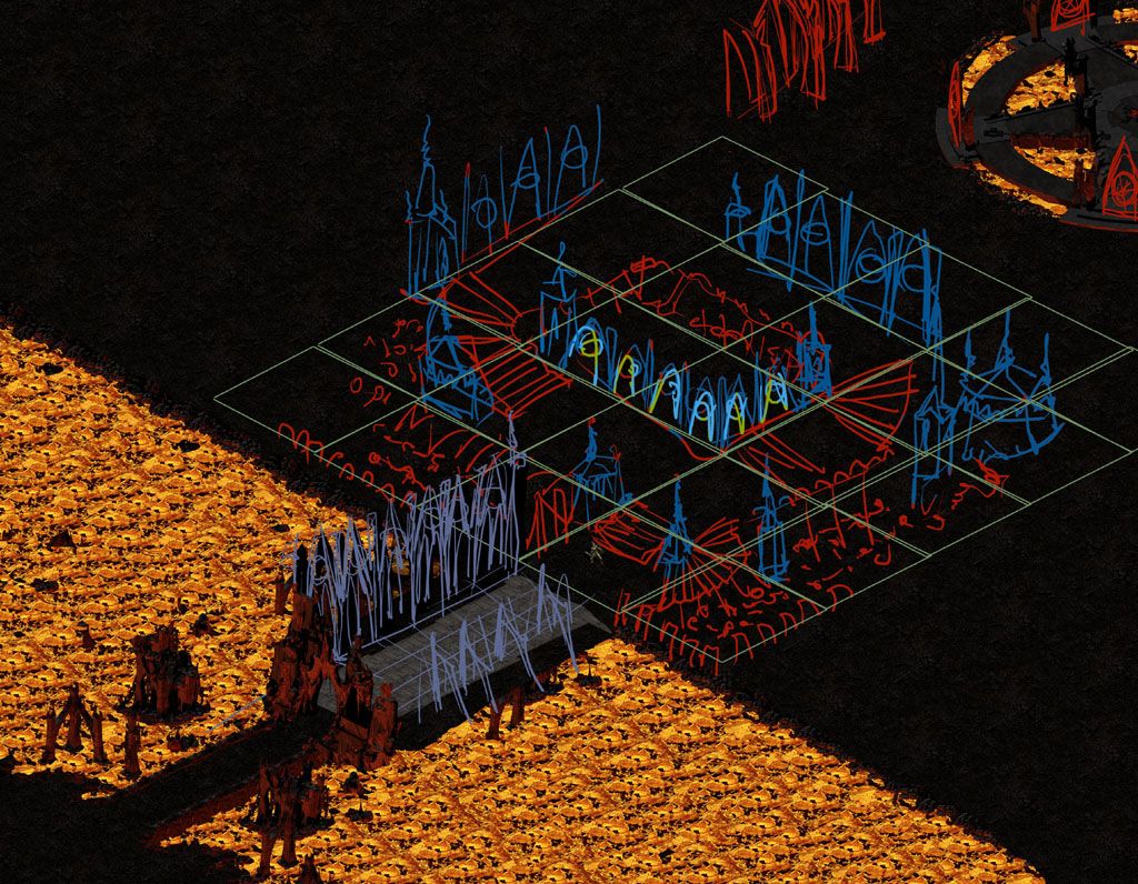 Diablo II Concept Art (Backgrounds Artwork): Act 4 - Diablo's Schematic