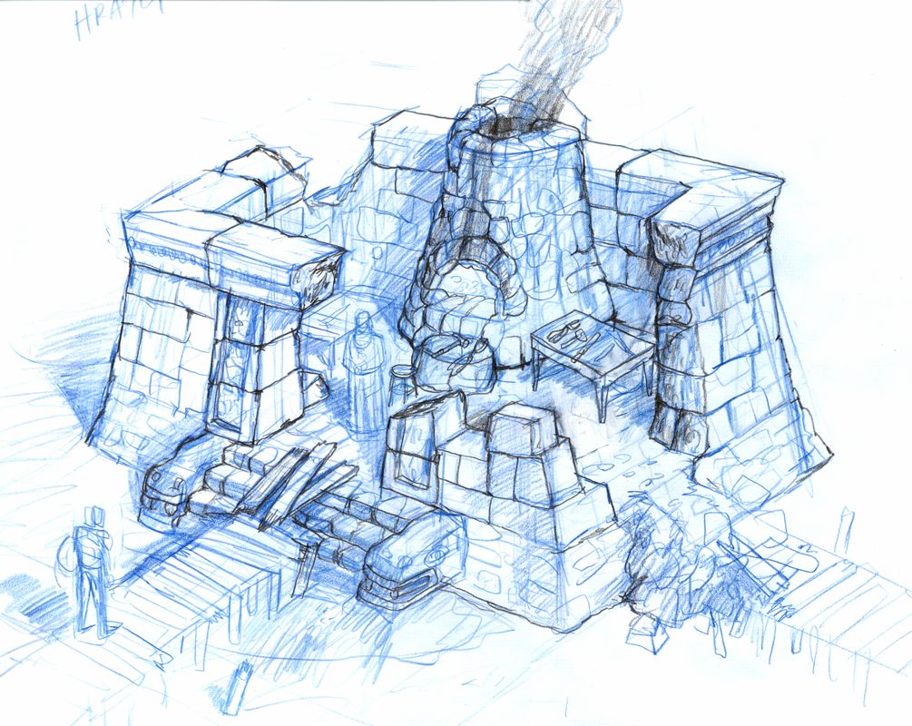 Diablo II Concept Art (Backgrounds Artwork): Act 3 - Hratli Building