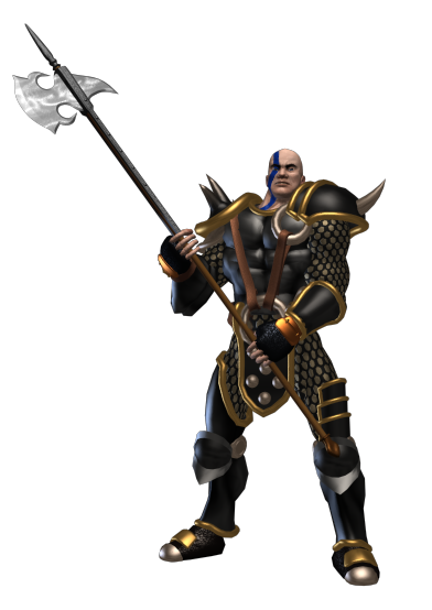 Diablo II Render (Player Characters Artwork): Barbarian - Heavy Armor and Poleaxe