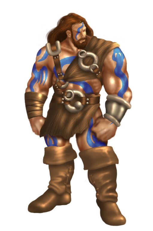 Diablo II Concept Art (Player Characters Artwork): Barbarian - Mock Up 6