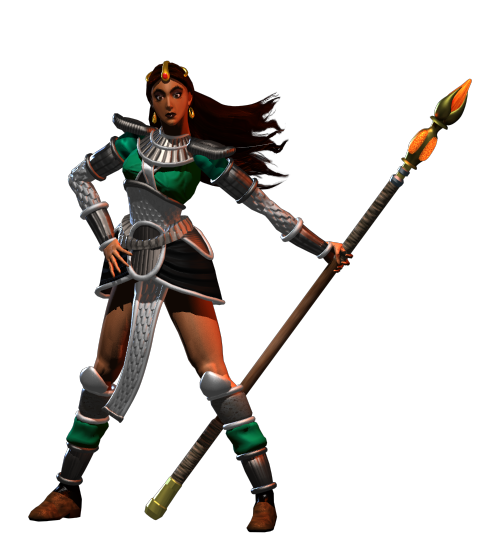 Diablo II Render (Player Characters Artwork): Sorceress - Medium Battlestaff Pose
