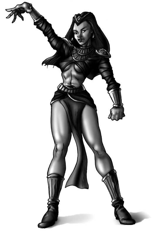 Diablo II Concept Art (Player Characters Artwork): Sorceress - B&W Sketch
