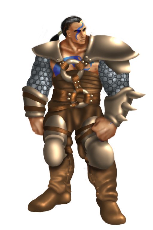 Diablo II Concept Art (Player Characters Artwork): Barbarian - Mock Up 4