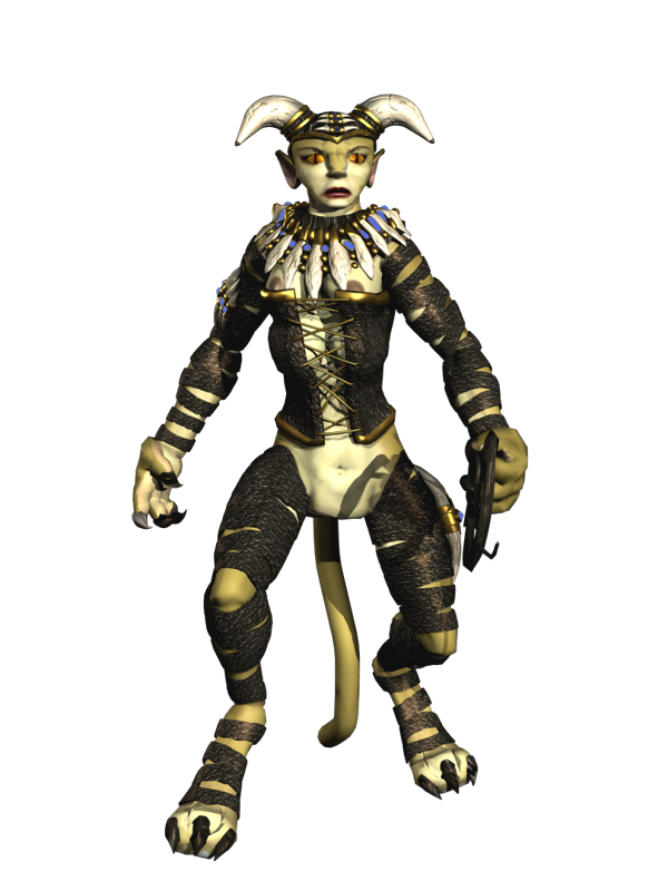 Diablo II Render (Monster Artwork): Panther Woman Baby