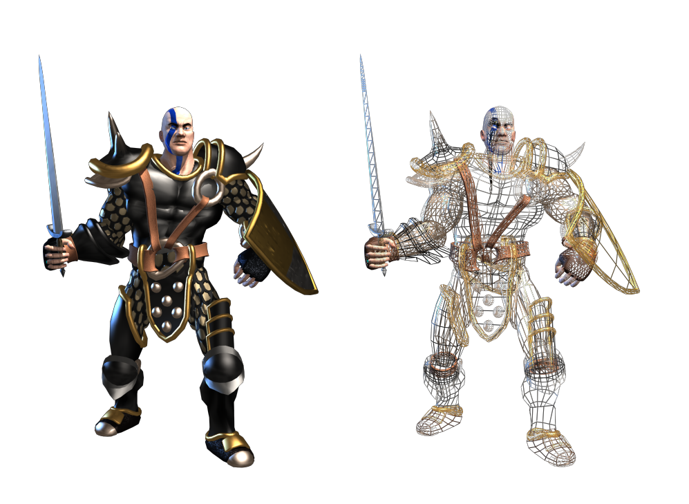 Diablo II Render (Player Characters Artwork): Barbarian - Rendering with Mesh