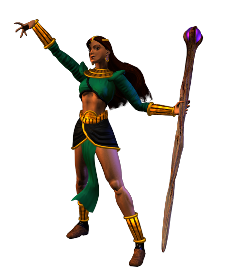 Diablo II Render (Player Characters Artwork): Sorceress - Light Armor Casting a Spell