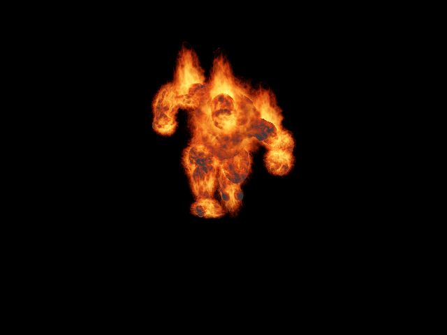 Diablo II Render (Monster Artwork): Fire Golem Punch