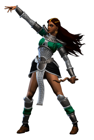 Diablo II Render (Player Characters Artwork): Sorceress - Medium Armor Casting a Spell