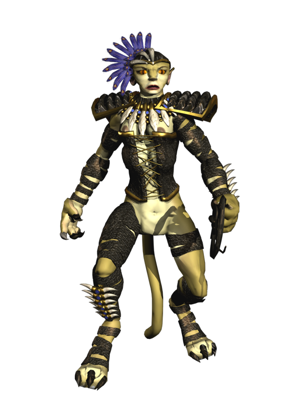 Diablo II Render (Monster Artwork): Panther Woman