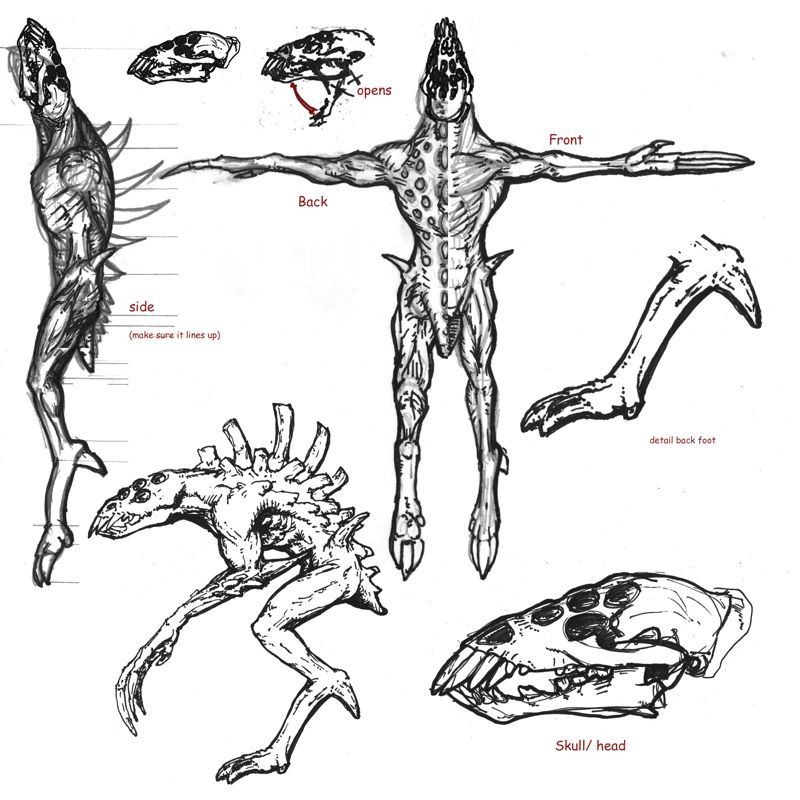 Diablo II Concept Art (Monster Artwork): Sand Leaper Template