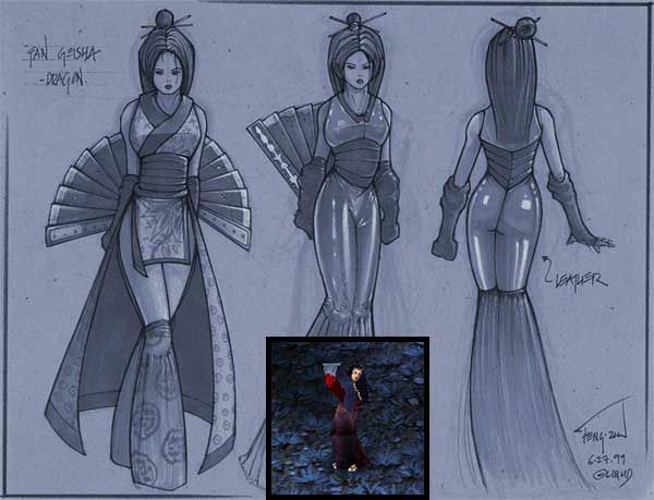 Battle Realms Concept Art (Official Website - Concept Art): Fan Geisha