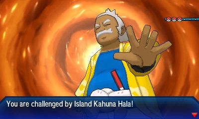 Pokémon Ultra Moon Screenshot (Alola Region): The final trial of each island is the grand trial, where you face off in battle against the leader of that island—the island kahuna!