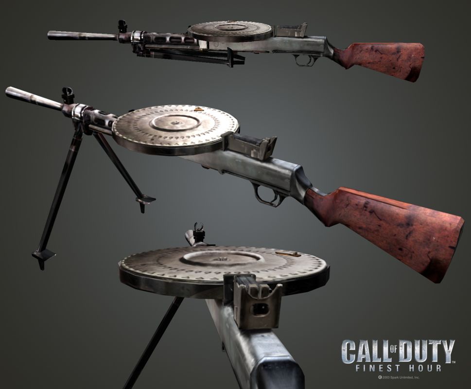 Call of Duty: Finest Hour Render (Call of Duty: Finest Hour Press Kit): DP Degtyaryov machine gun