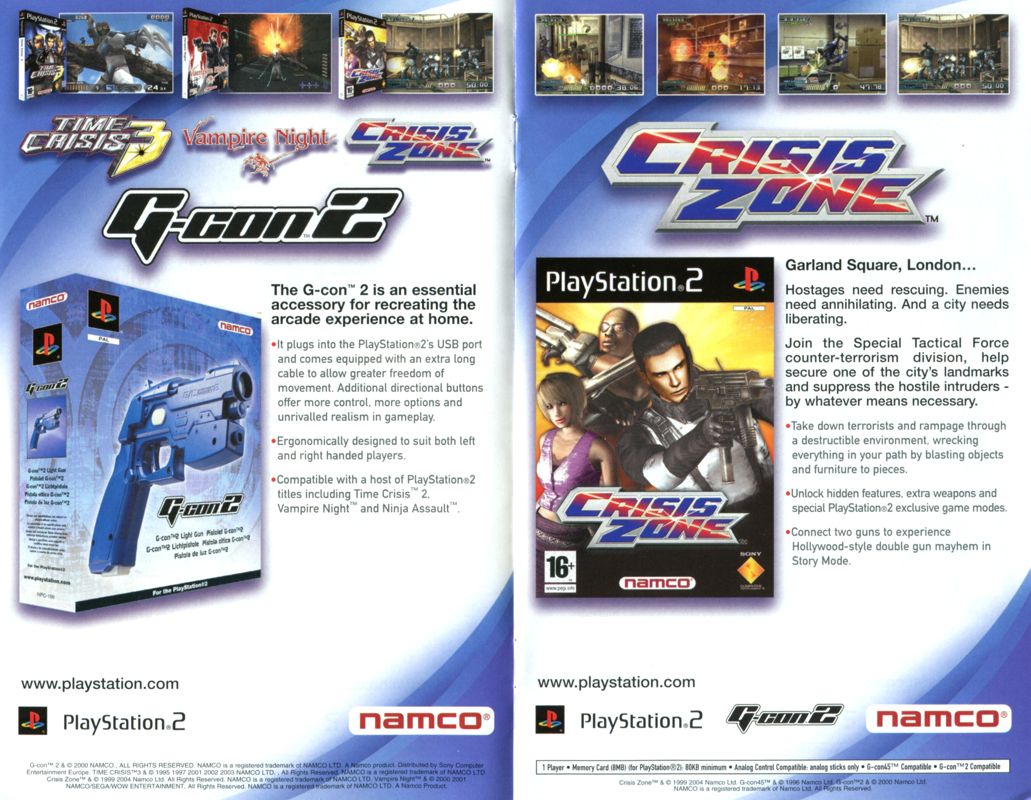 Time Crisis: Crisis Zone Catalogue (Catalogue Advertisements): Namco 50 Anniversary Software Catalog (SCES-52586)