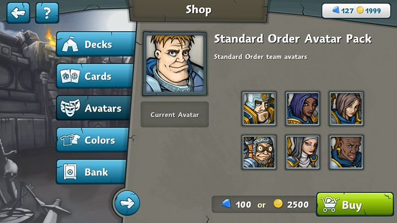 Epic Arena Screenshot (Official website screenshots): Shop - Avatars