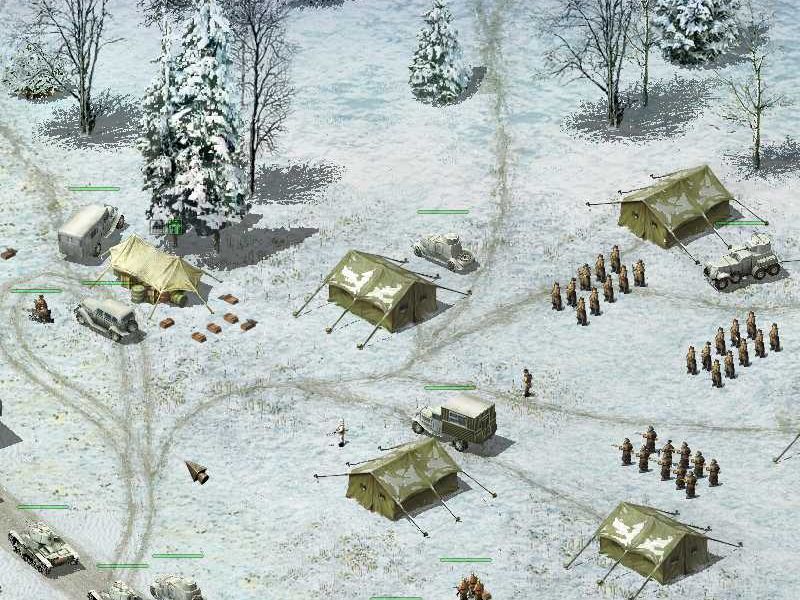 Talvisota: Icy Hell Screenshot (Talvisota.net, 2008): Puna-armeijan leiri RKKA:n (työläisten ja talonpoikien punainen armeija) joukkojen leiri Suurniemen lähettyvillä
