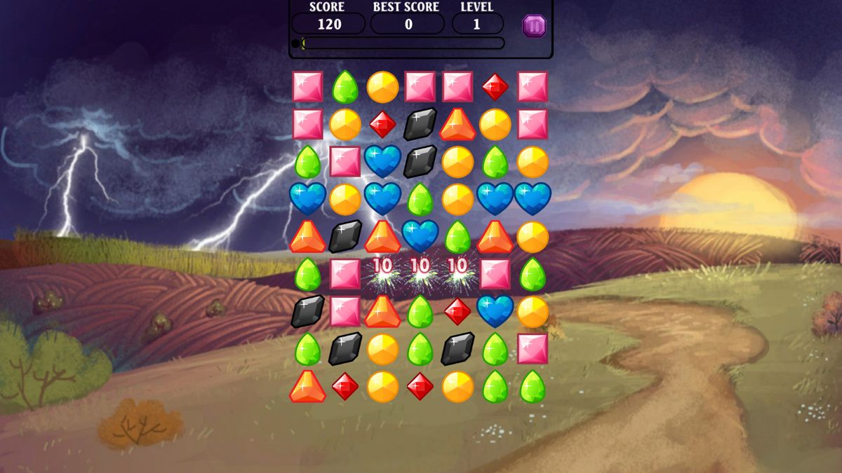 Jewels of the Mysterious Woodland: Mountains & Clouds Jewel Match Screenshot (Steam)