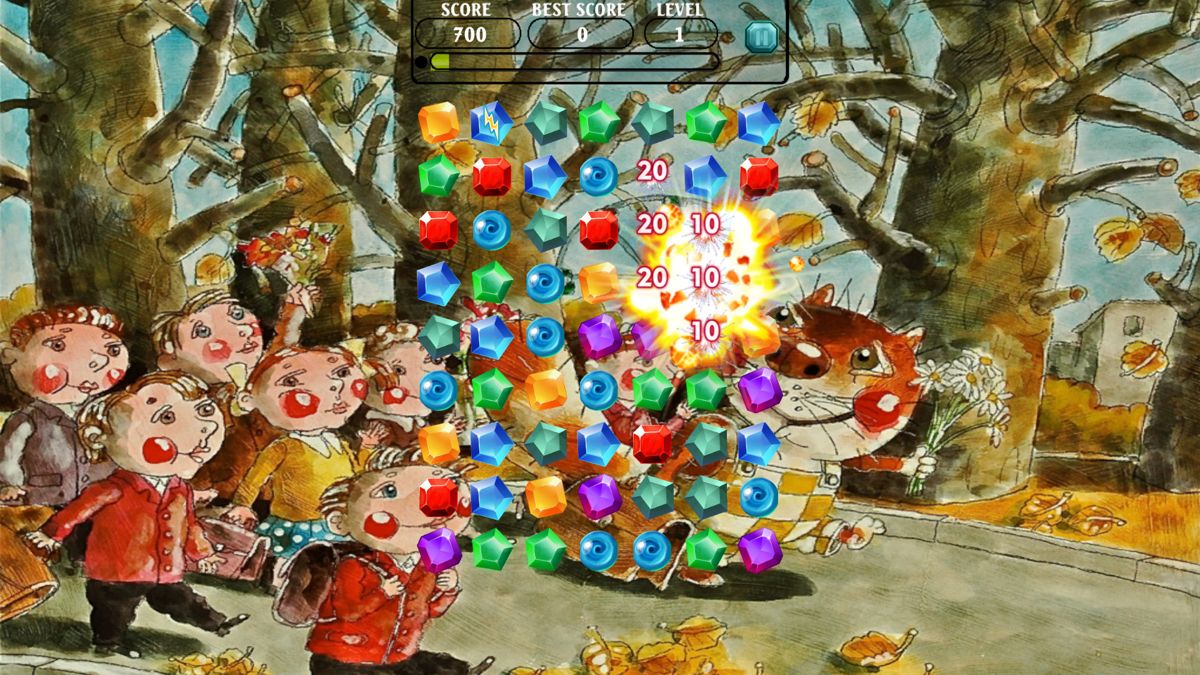 Jewels of the Mysterious Woodland: Cat and Children Jewel Match Screenshot (Steam)