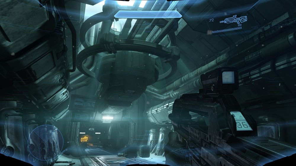 Halo 4 Screenshot (Xbox.com product page): Exploring the UNSC Forward Unto Dawn