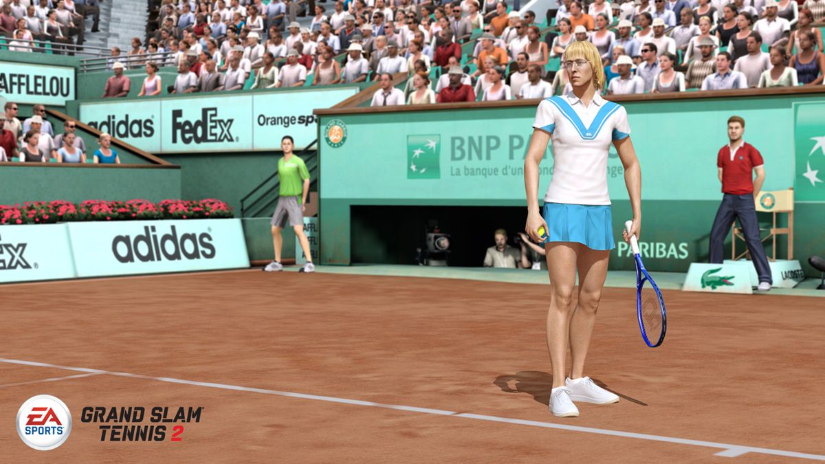 Grand Slam Tennis 2 Screenshot (<a href="http://www.ea.com/grand-slam-tennis-2/images">official website</a> (ea.com/grand-slam-tennis-2) - July 2016): Roland Garros Navratilova Evert