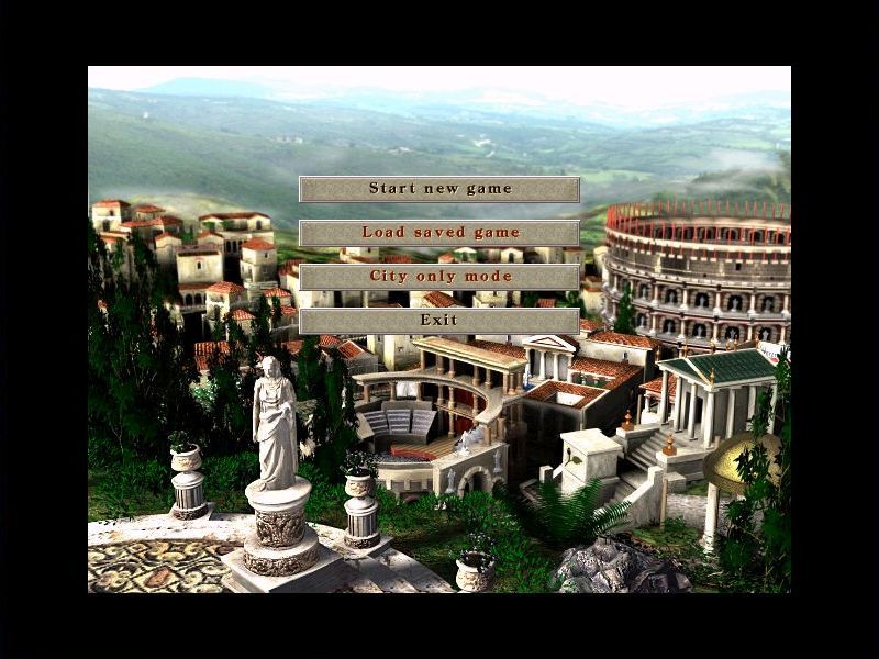 Caesar III Screenshot (PC KnowHow: Caesar III): The Caesar III Demo's menu. The same background is used on the game's load screen