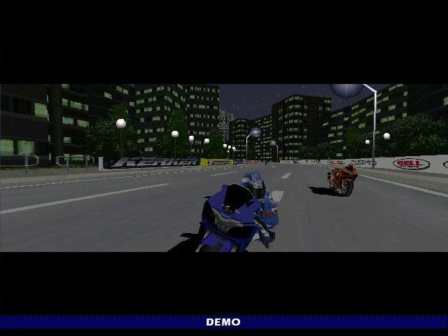 Moto Racer 2 Screenshot (Demo version screenshots (1999)): Demo version: A night time race
