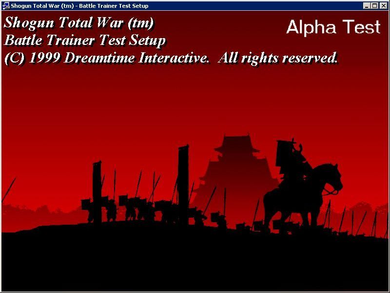 Shogun: Total War Screenshot (PC Strategy Games (April 2000)): Background The game's installation process ran with this in the background behind the progress bars
