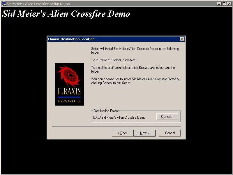 Sid Meier's Alien Crossfire Screenshot (PC Strategy Games (April 2000)): The installation screen