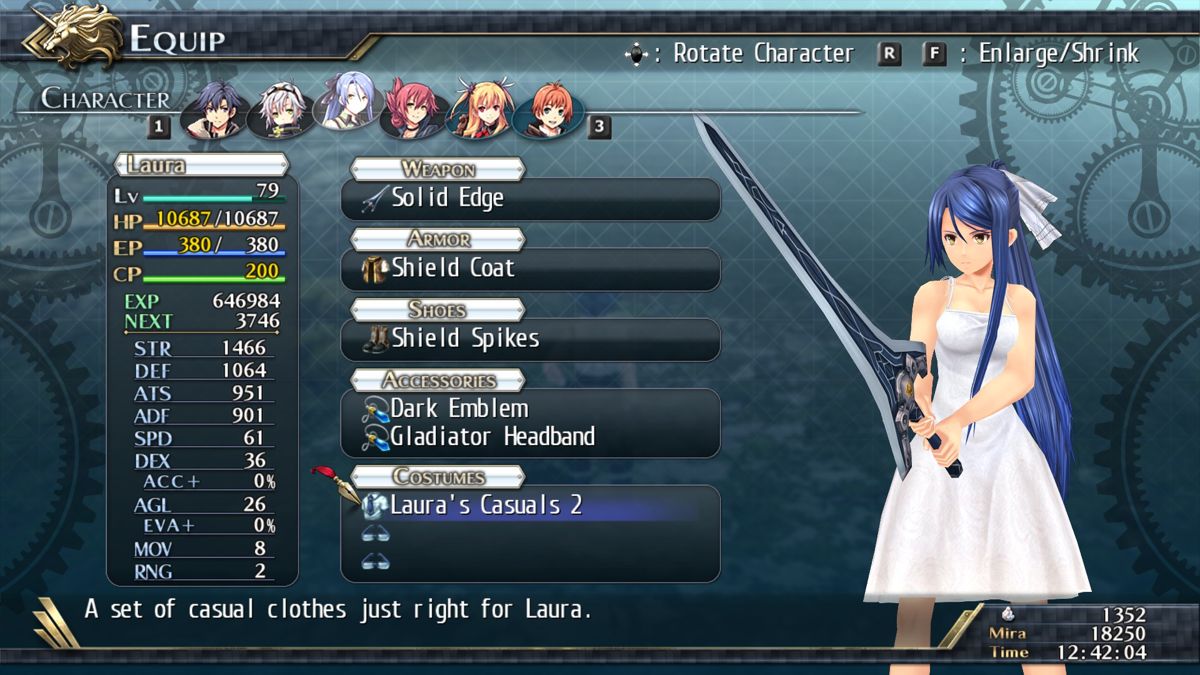 The Legend of Heroes: Trails of Cold Steel II - All Casual Clothes Screenshot (Steam)