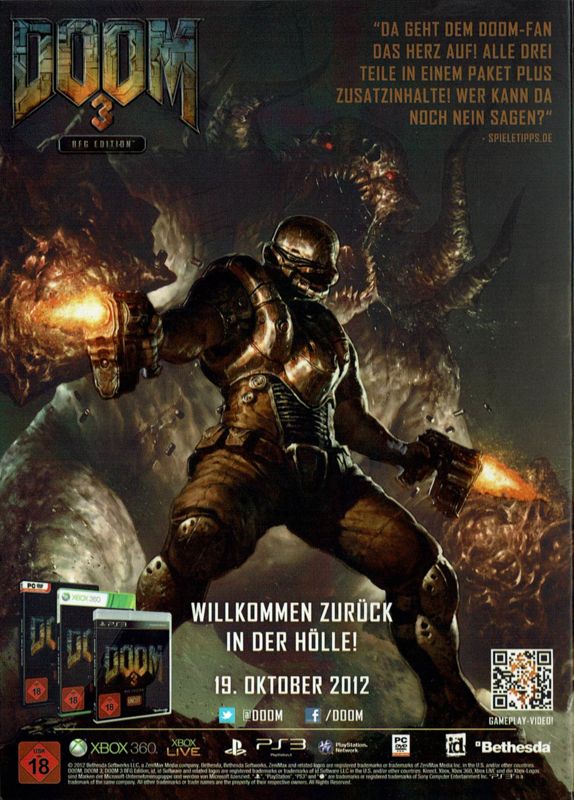 Doom³: BFG Edition Other (Pamphlet (Magazine Insert)): Back