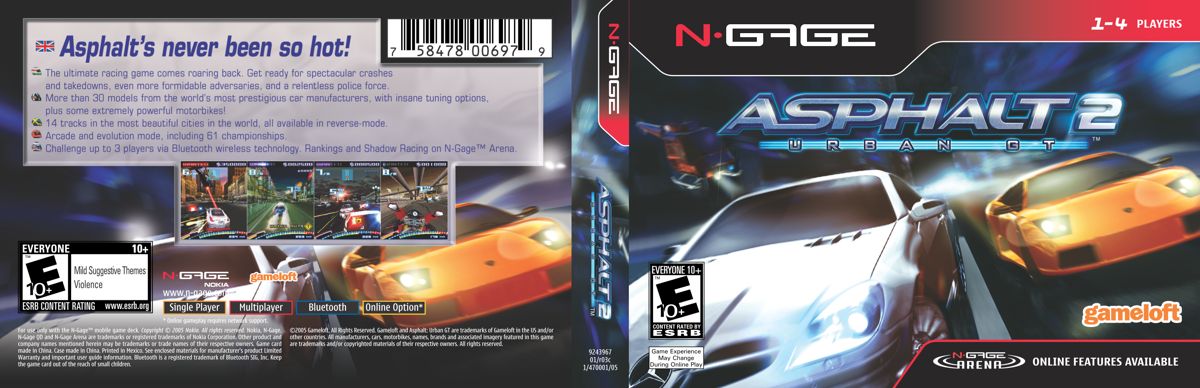Asphalt: Urban GT 2 Other (Official Press Kit - Various Art): Game Packaging - U.S.