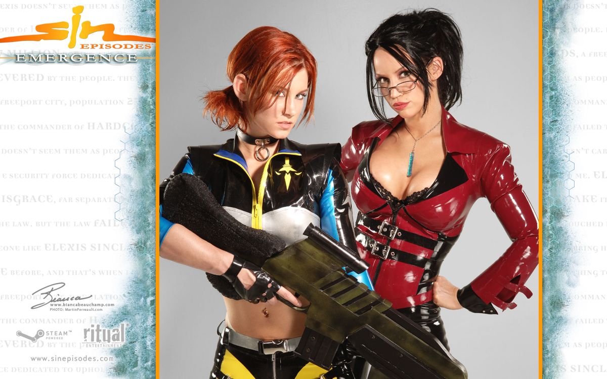 SiN Episodes: Emergence Wallpaper (Official Website - Desktop Backgrounds): E3 Cindy Synnett (left) and Bianca Beauchamp (right)