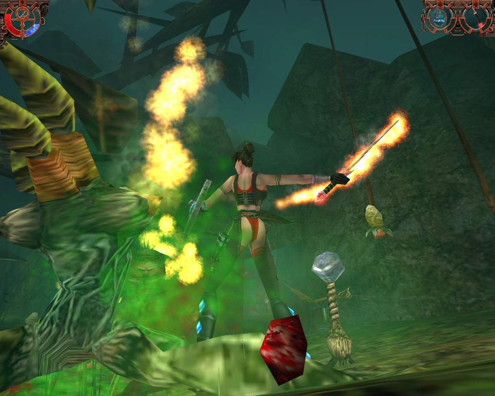 Heavy Metal: F.A.K.K. 2 Screenshot (PC Games Hardware, 2000-11): Julie Action Swamp