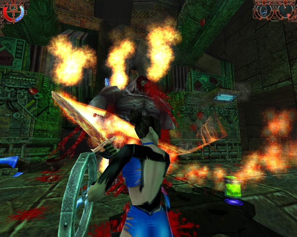 Heavy Metal: F.A.K.K. 2 Screenshot (PC Games Hardware, 2000-11): Julie Action Flamesword 02
