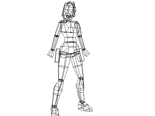 Tomb Raider Other (PC live No. 1 cover CD, 1996): In-game character model (wireframe)