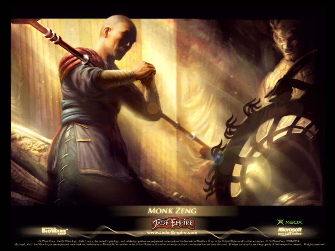 Jade Empire Wallpaper (Official website, 2005): Monk Zeng