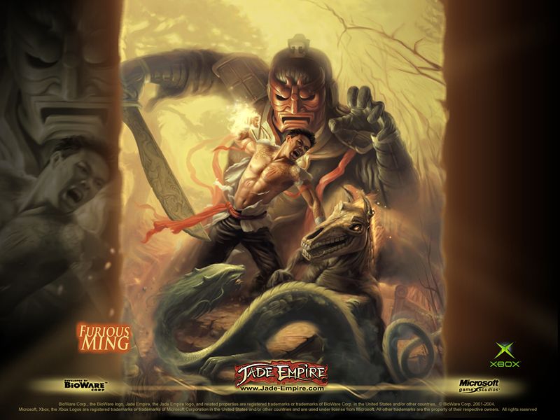Jade Empire Wallpaper (Official website, 2005): Furious Ming and Death's Hand