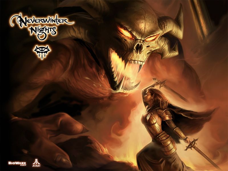 Neverwinter Nights Wallpaper (Official website, 2002): Balor fight