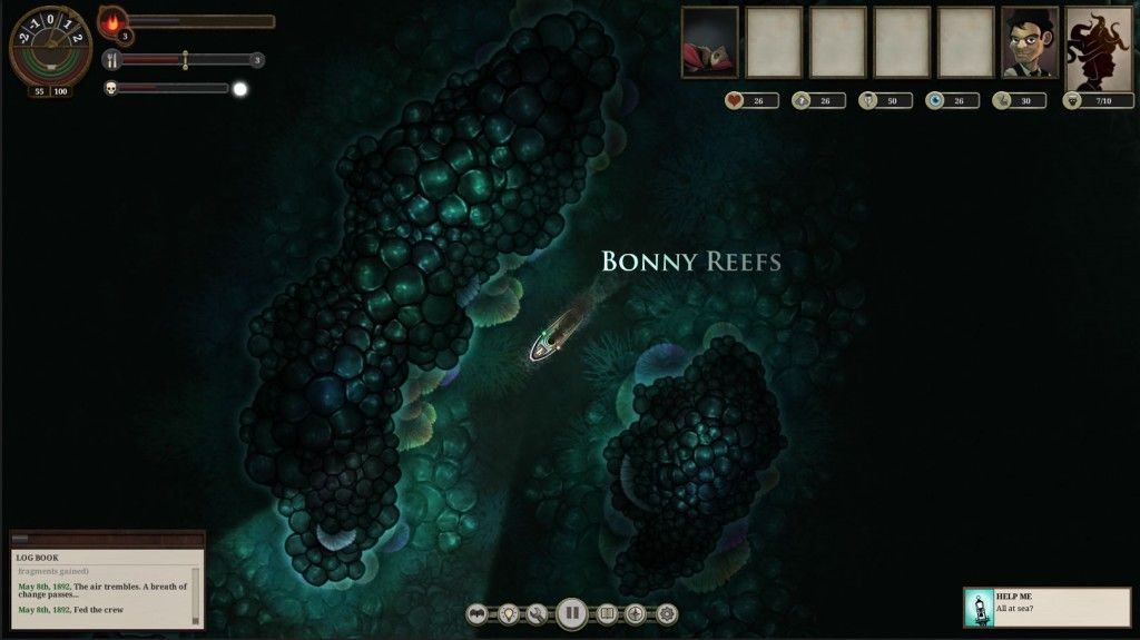 Sunless Sea Screenshot (Developer's website, 2015): Bonny reefs
