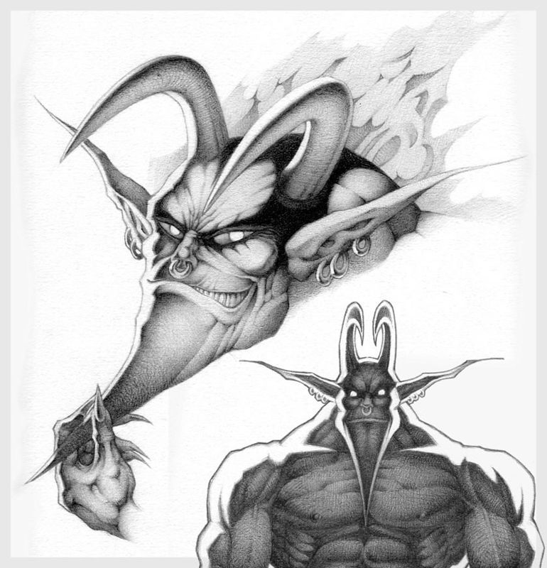 Fight for Life Concept Art (Official Artwork): Fight For Life - Official Artwork Sketch of Senior The Devil. The father of the final boss, Junior.